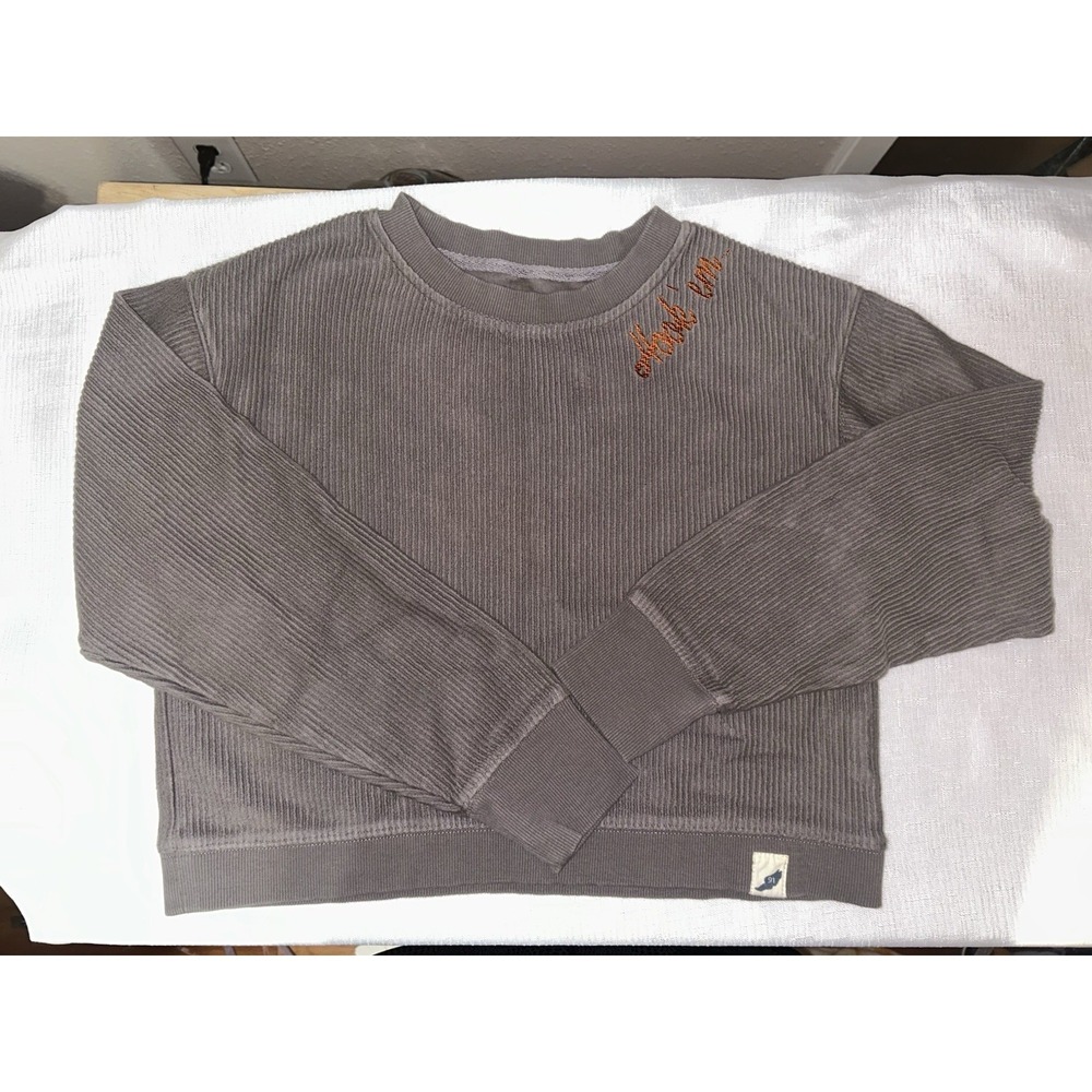 Unwind by‎ League Texas Longhorns Hook 'em Crop Top Women's M Gray